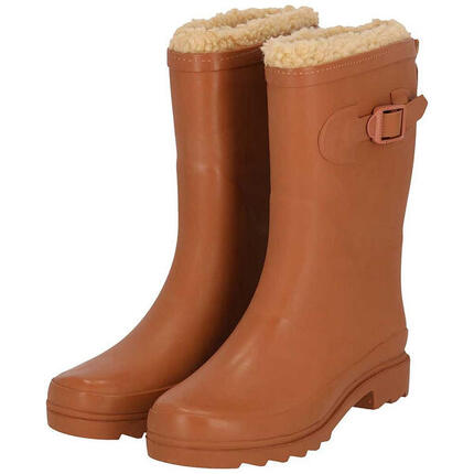 Bottes de pluie femme - Fausse fourrure - 100 % caoutchouc - Doublées