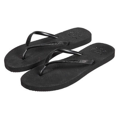 Teenslippers dames - glitter - zwart - flip flops dames
