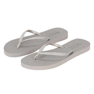 Teenslippers dames - glitter - grijs - flip flops dames