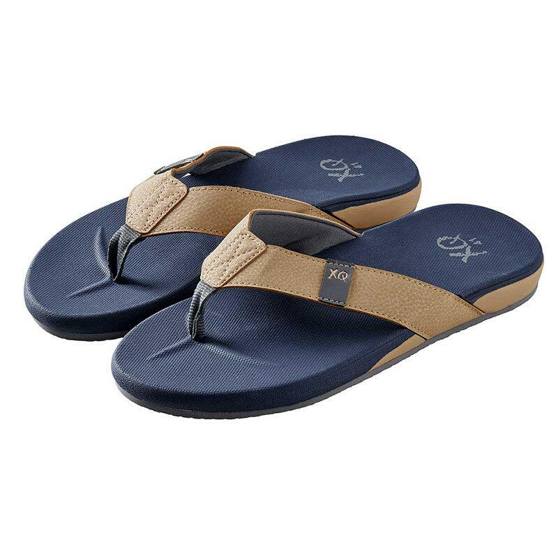 XQ - Teenslipper Heren - Cushioned - Navy/Beige - flip flops heren - Slippers