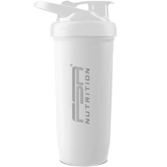 Edelstahl Protein Shaker 900ml mit Sieb für cremige Protein Shakes - Weiß