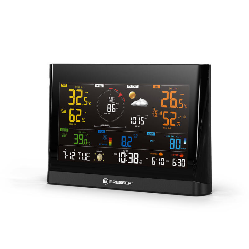 BRESSER WLAN Comfort weerstation met 7-in-1 profi-sensor en modern kleurenscherm