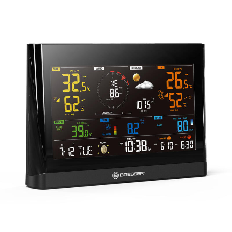 Conforto Meteorologia WLAN com sensor profissional 7 em 1 BRESSER