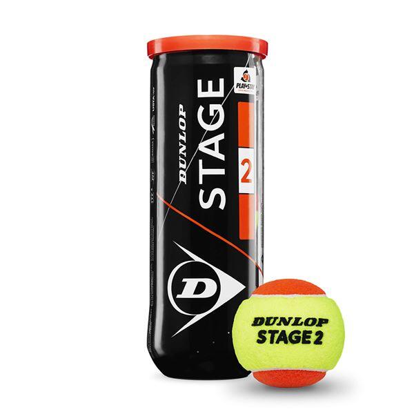 DUNLOP Bola Ténis Dunlop Stage 2 (Laranja,Tubo 3un)