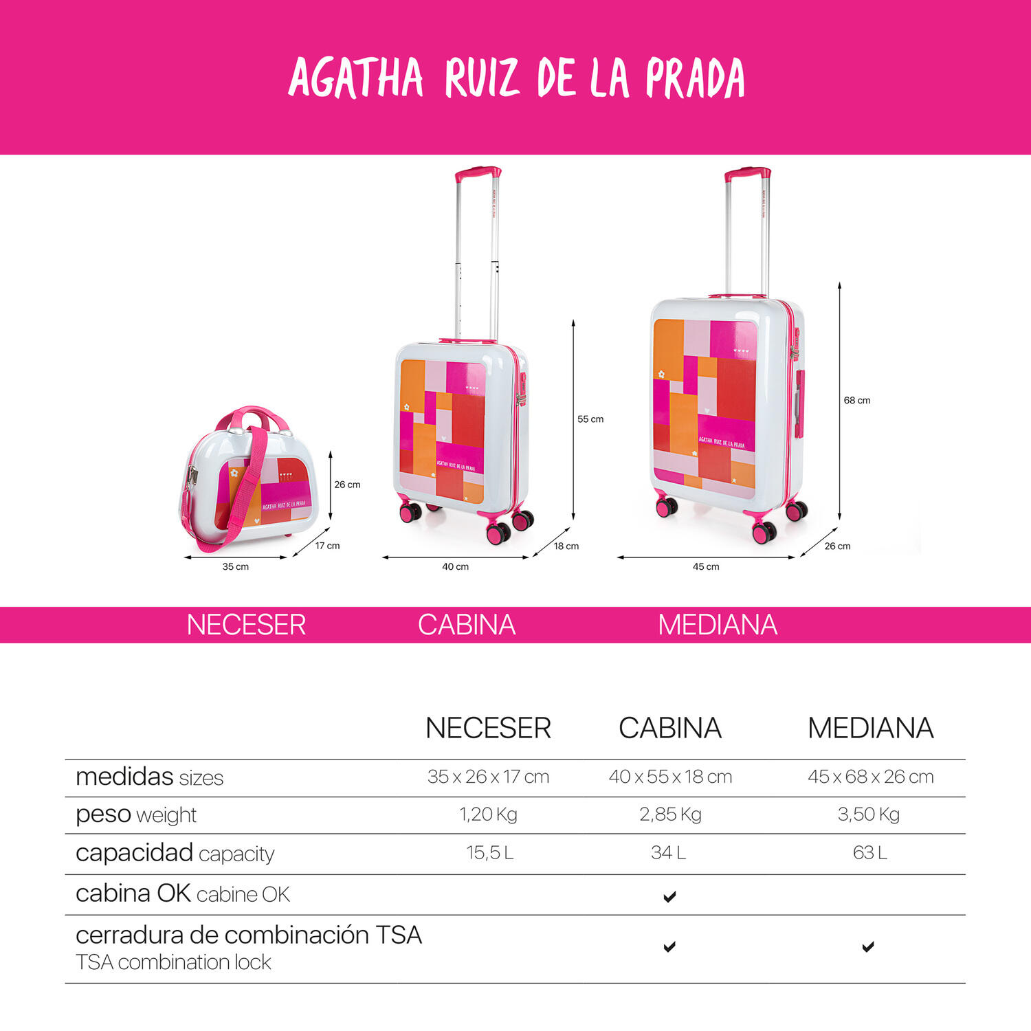 Maleta Pc Mediana 65L Agatha Ruiz De La Prada Happiness 45X68x26cm 6/7