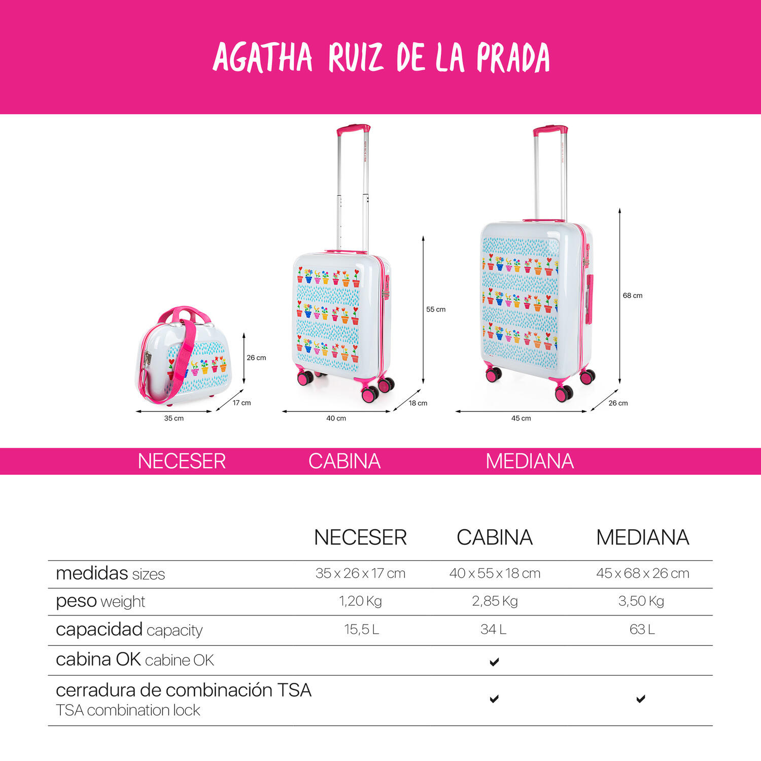 Maleta Pc Mediana 65L Agatha Ruiz De La Prada Happiness 45X68x26cm 6/7