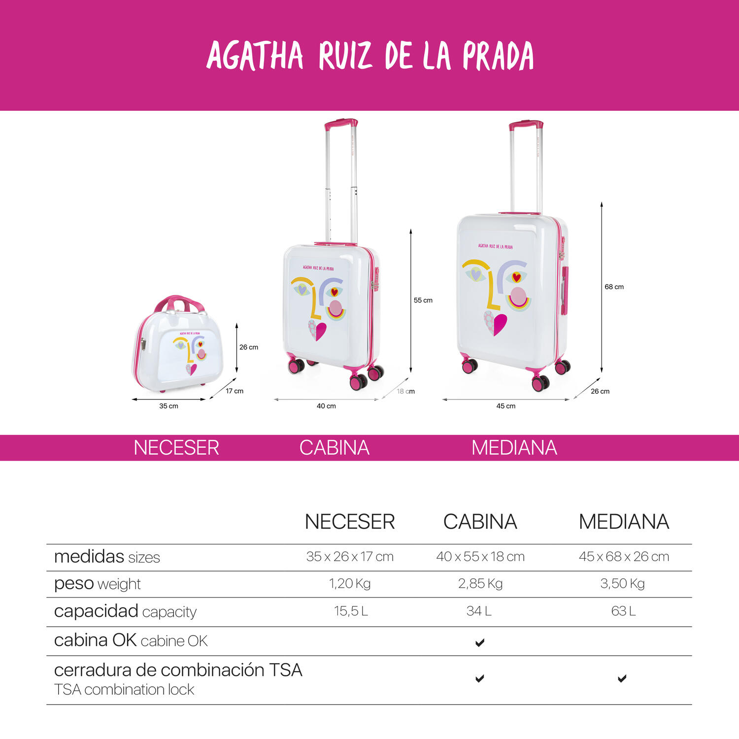 Maleta Pc Mediana 65L Agatha Ruiz De La Prada Happiness 45X68x26cm 6/7