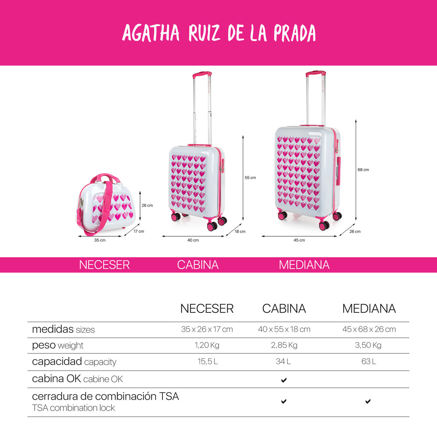 Maleta Pc Mediana 65L Agatha Ruiz De La Prada Happiness 45X68x26cm 6/7