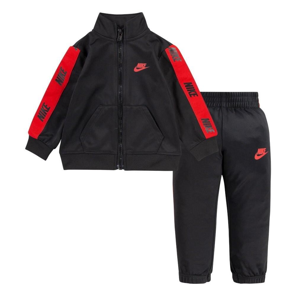 NIKE Tuta bambino nike sportswear logo - nero/rosso in poliestere