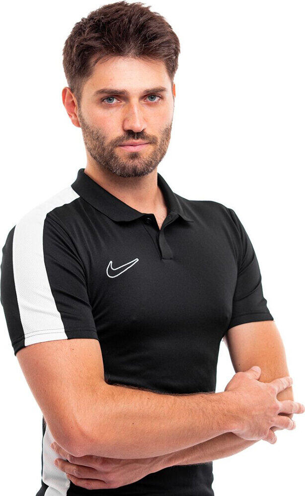 Polo Nike Dri-FIT Academy 23 noir et blanc 3/4