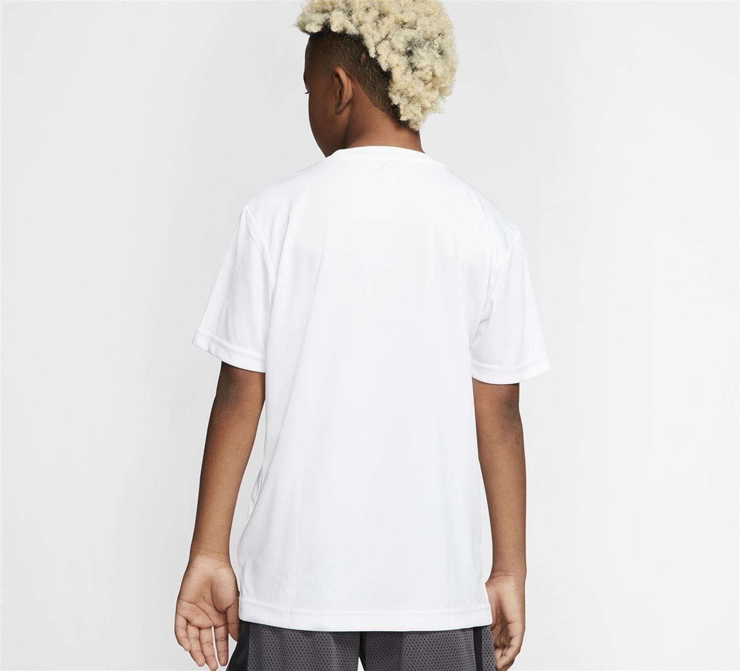 T-shirt ragazzo jordan jdb jumpman logo dri-fit - bianco 4/4