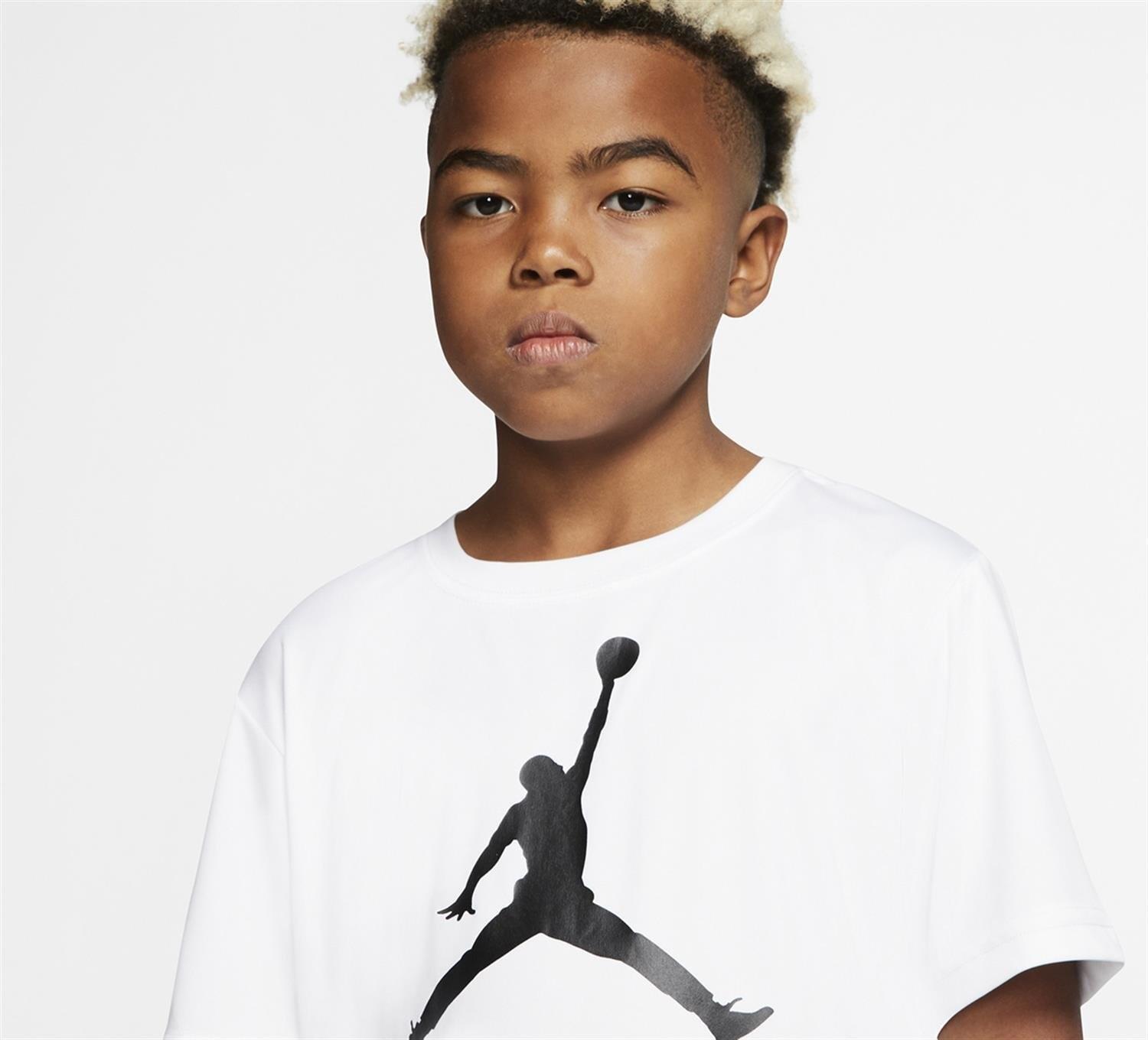 T-shirt ragazzo jordan jdb jumpman logo dri-fit - bianco 3/4