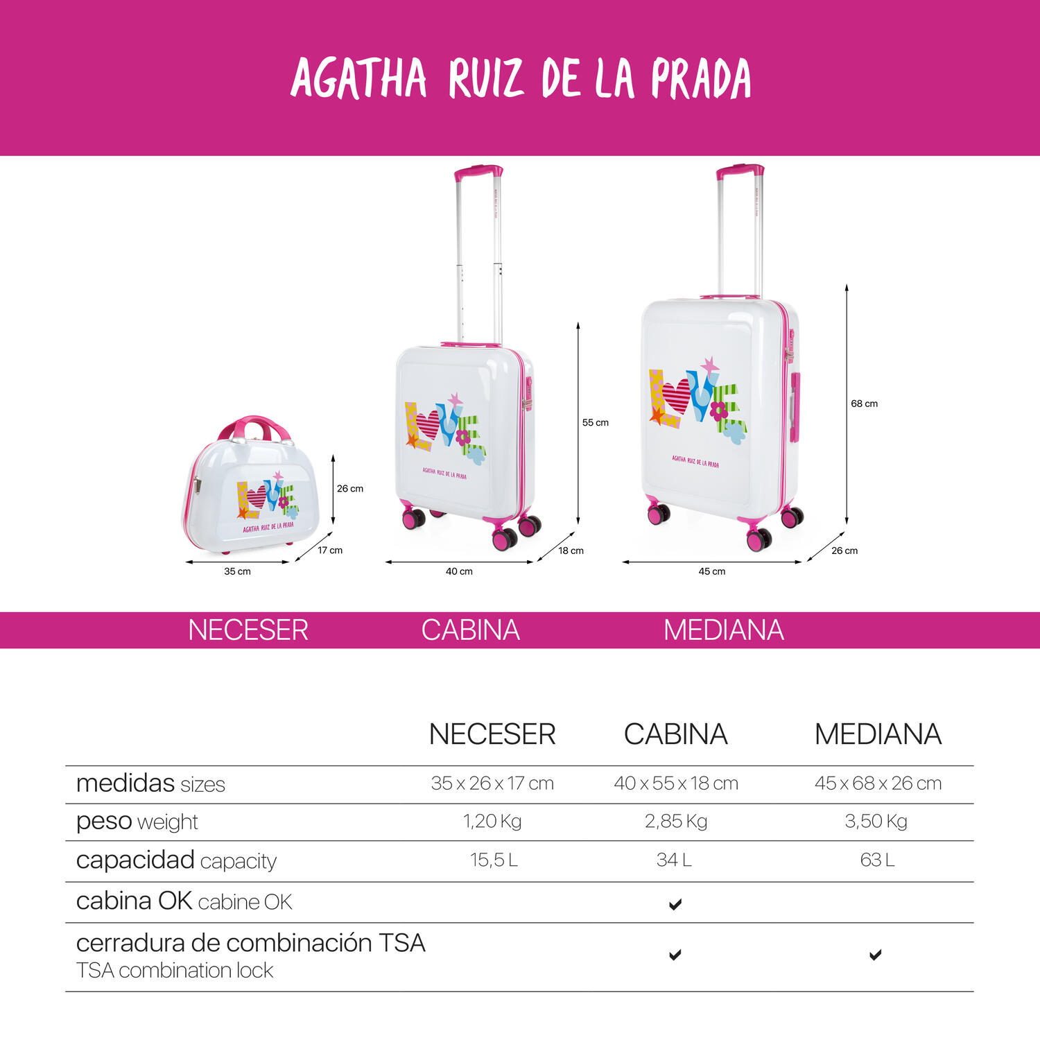 Maleta Pc Mediana 65L Agatha Ruiz De La Prada Happiness 45X68x26cm 6/7