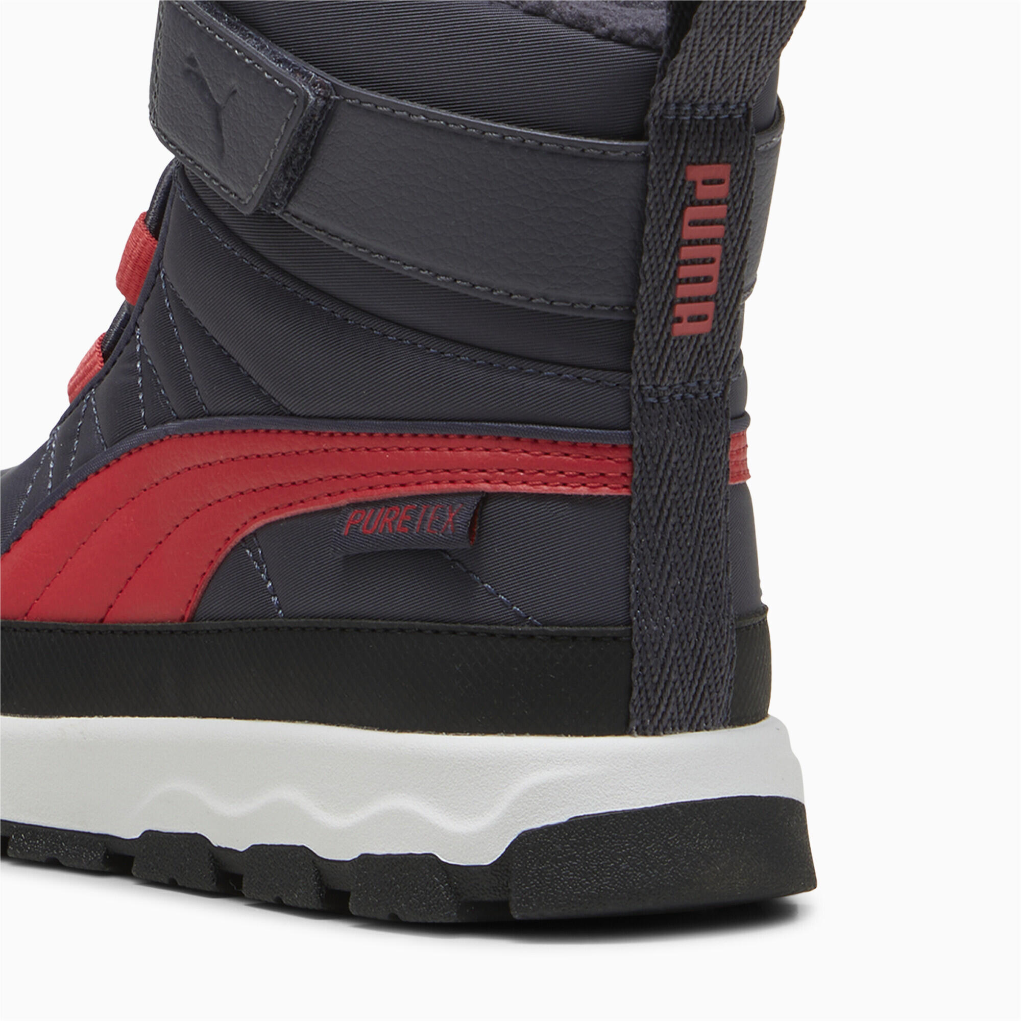 PUMA Evolve Puretex Stiefel Jugendliche PUMA Galactic Gray Tart Cherry Black Red 3/10