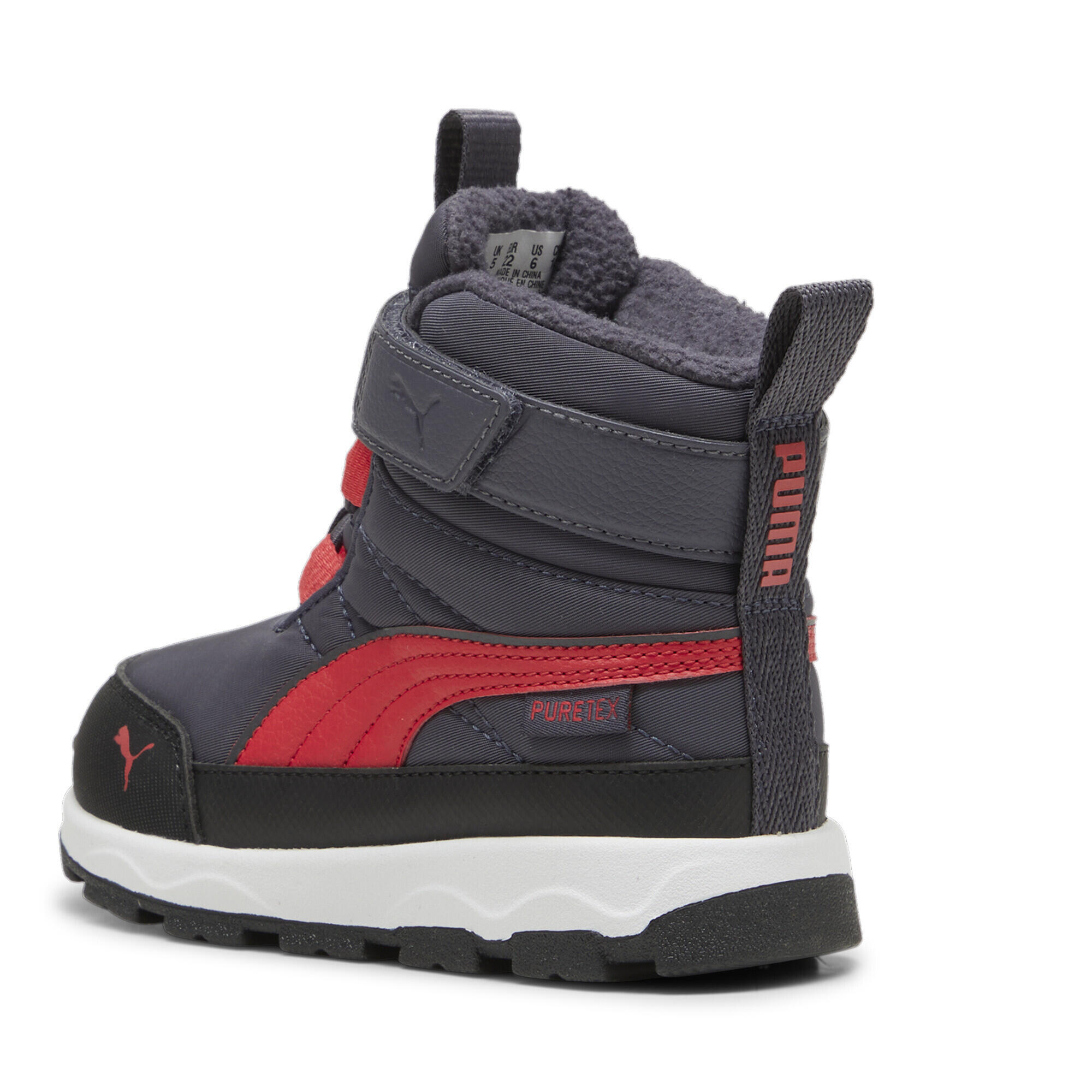 PUMA Evolve Stiefel Klein Kinder PUMA Galactic Gray Tart Cherry Black Red 2/7