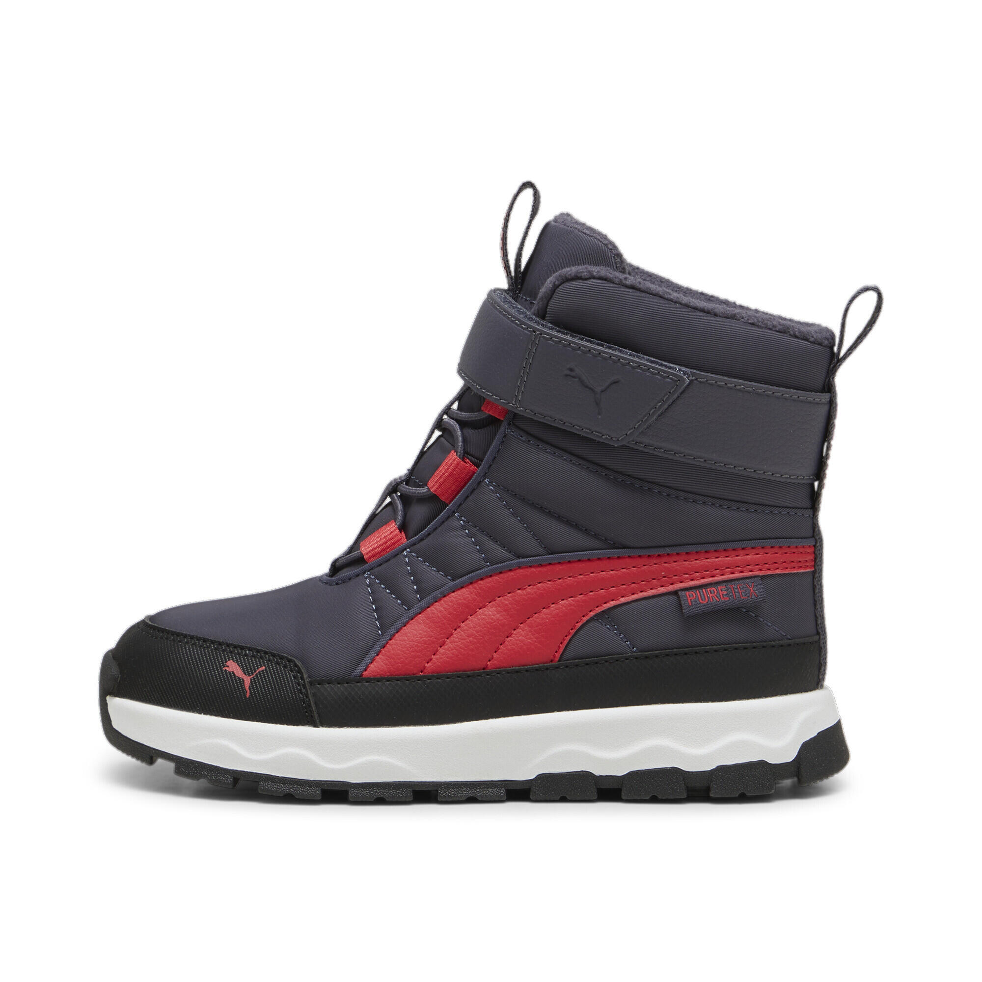 PUMA Evolve Puretex Stiefel Jugendliche PUMA Galactic Gray Tart Cherry Black Red 4/10