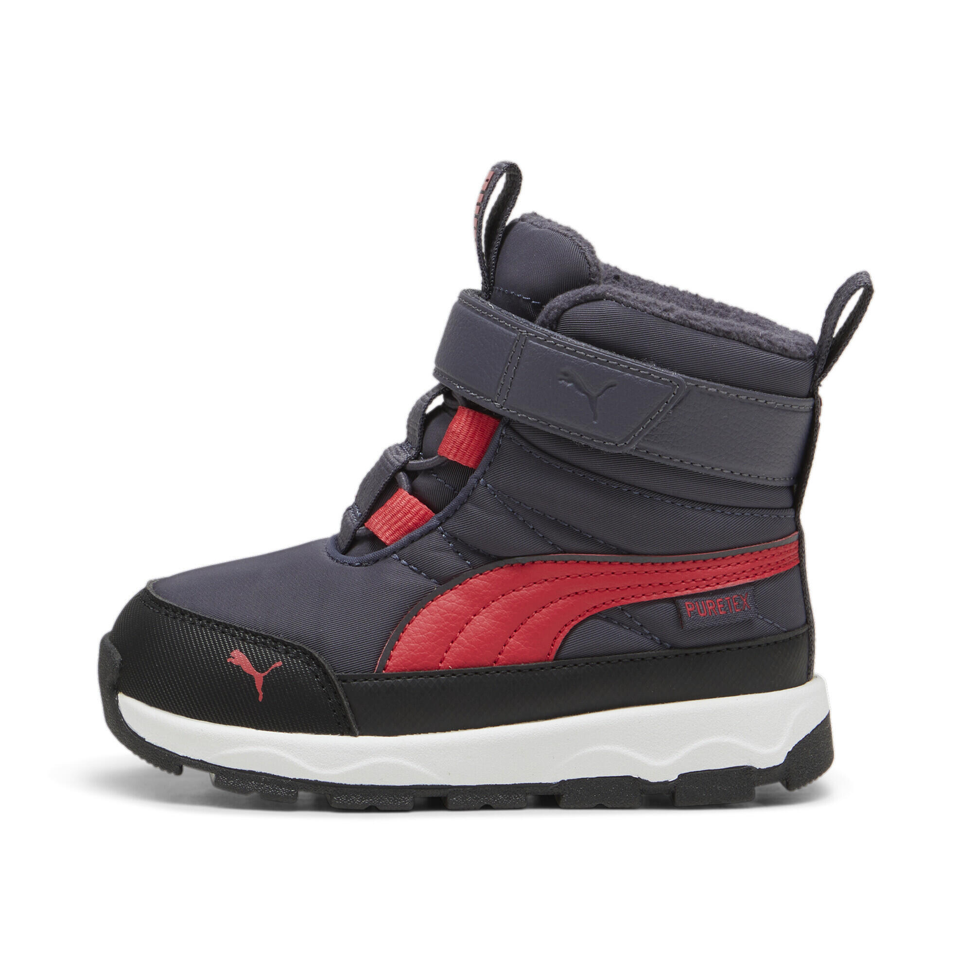 PUMA Evolve Stiefel Klein Kinder PUMA Galactic Gray Tart Cherry Black Red 3/7
