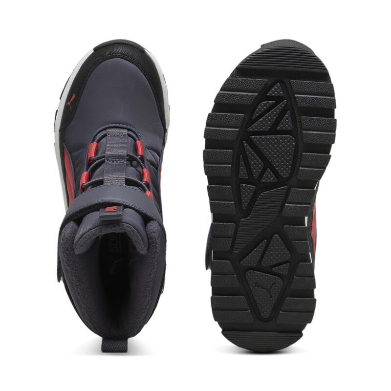 Ghete pentru copii PUMA Evolve Puretex PUMA Galactic Gray Tart Cherry Black Red