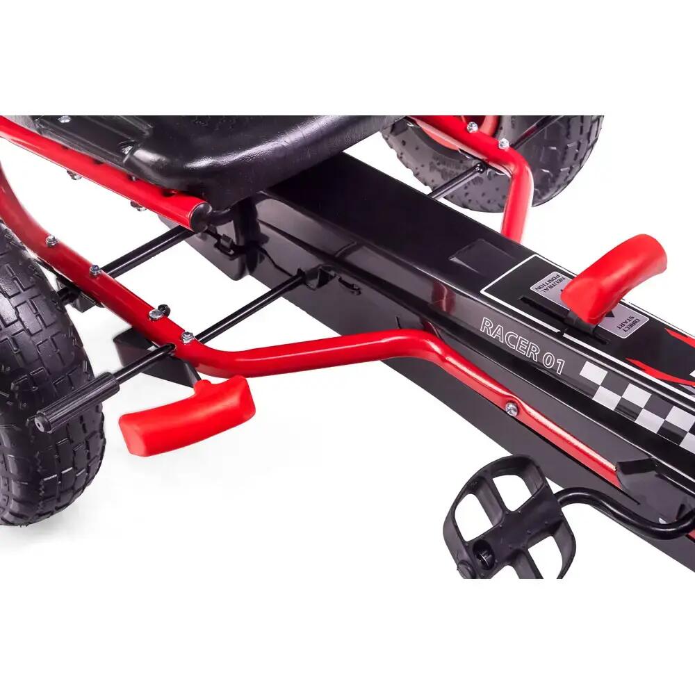 Kart cu pedale Racer Air Kidscare, roti gonflabile si frana de mana 5/5