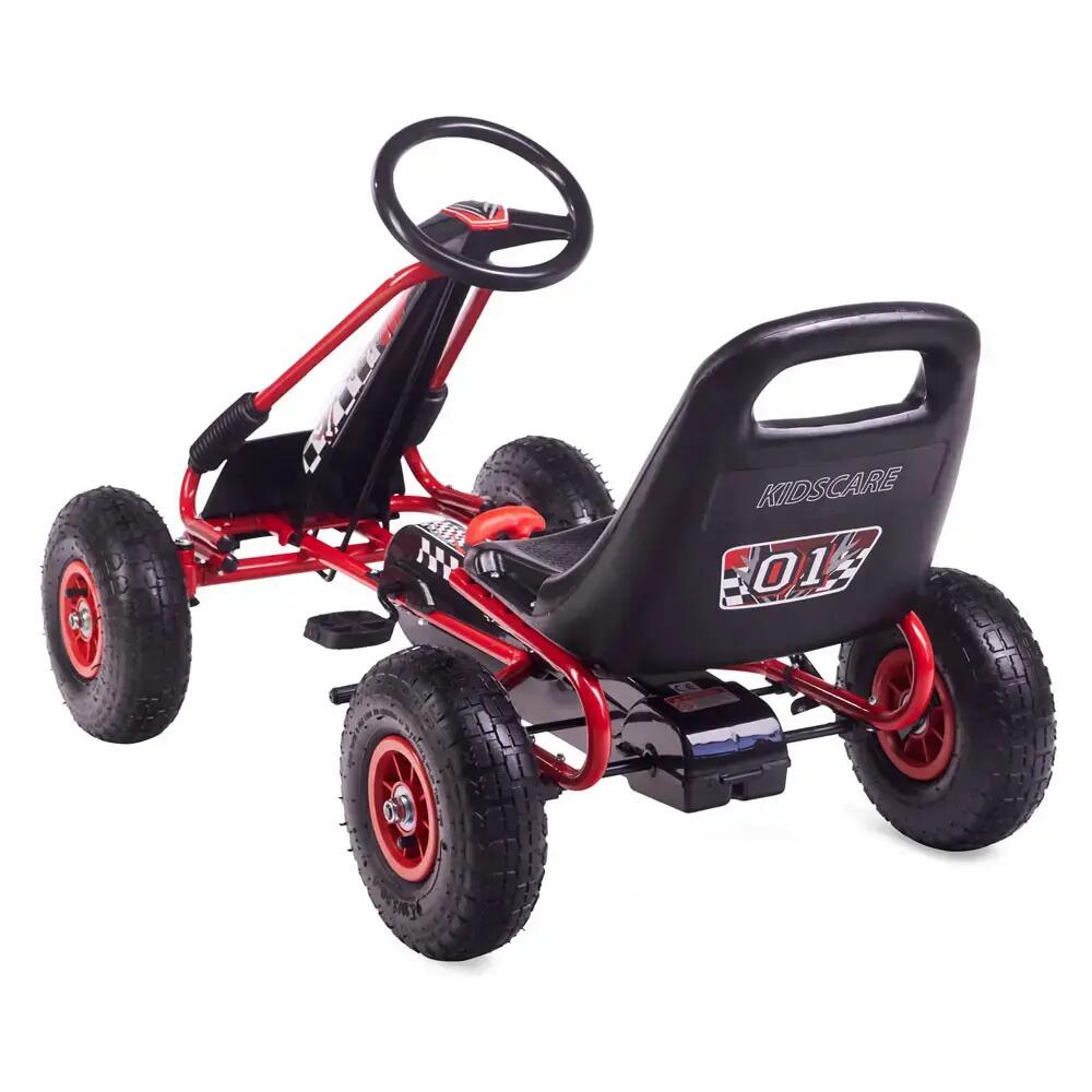 Kart cu pedale Racer Air Kidscare, roti gonflabile si frana de mana 3/5