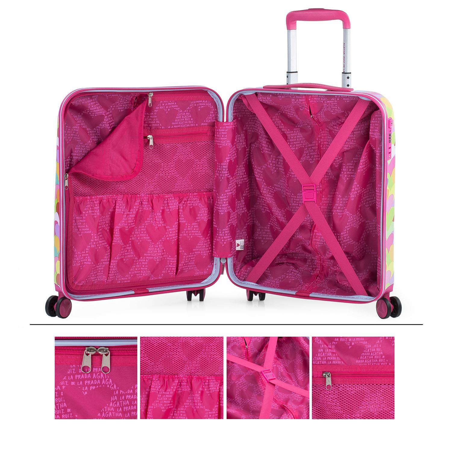 Maleta Pequeña 38L Agatha Ruiz De La Prada Corazones Fucsiaes 40X55x20cm 4/7