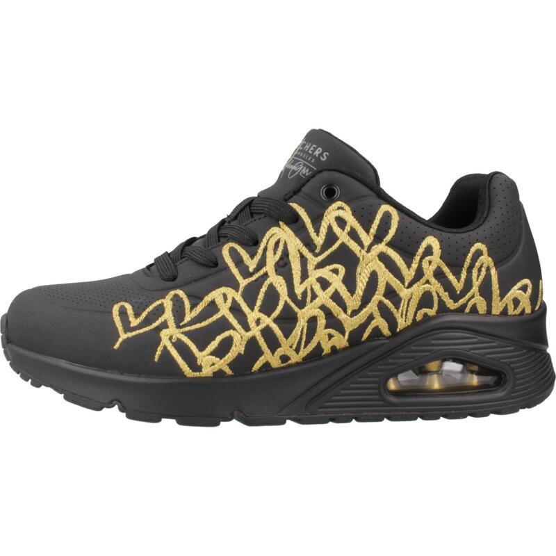 Zapatillas mujer Skechers Uno - Golden Heart Negro