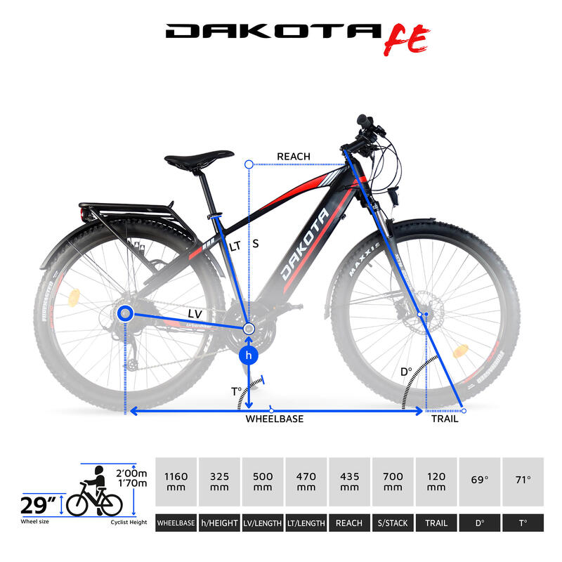 Urbanbiker Dakota FE | Ebike Montain | 140KM Actieradius | 29"