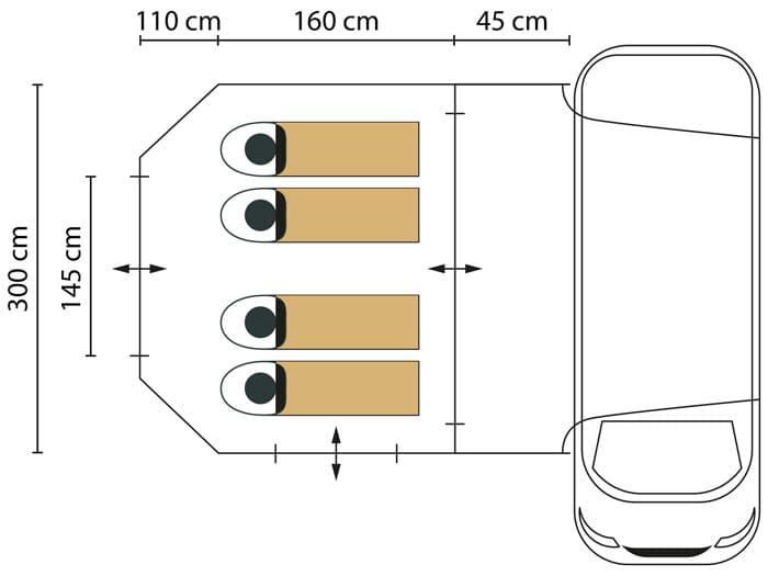 Tente Bus Minibus Aarhus Travel Air Protect - 4 pers - gonflable - autoportante 7/8
