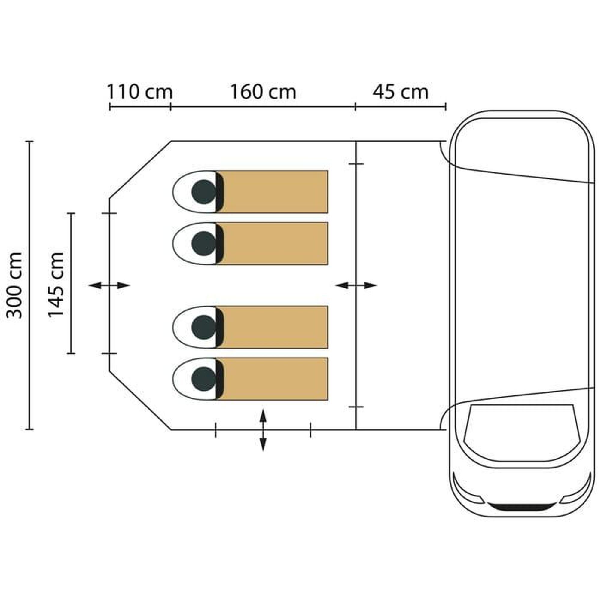 Tenda da campeggio per Minivan - Aarhus Travel Air Protect - 2 persone