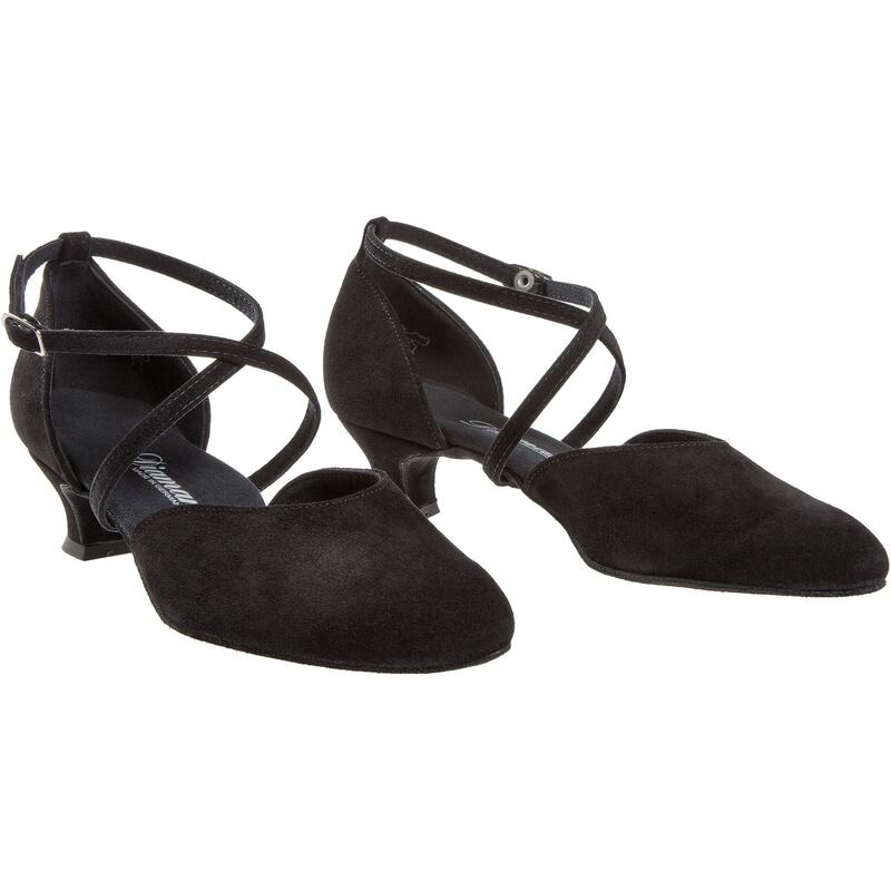 048 chaussures de danse en daim noir - 4.2 cm flare