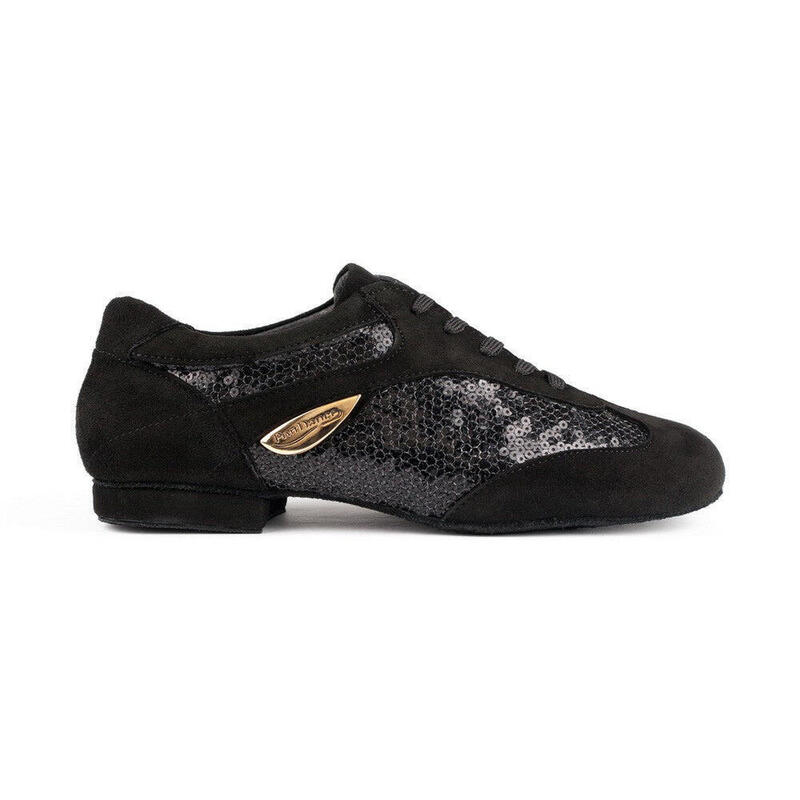 PD01 Fashion Dance Sneaker en noir avec semelle en daim