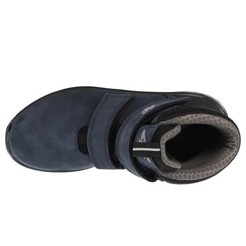 Scarpe da trekking 4F Junior con chiusura a velcro, blu navy 3/4