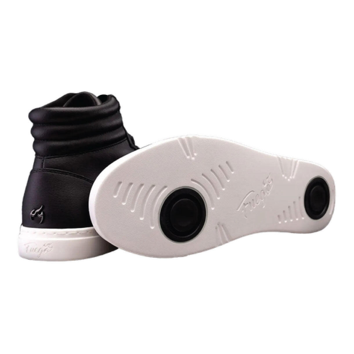 Fuego High-Top Dance Sneakers vegan noir/blanc, simili cuir, maintien 3/7