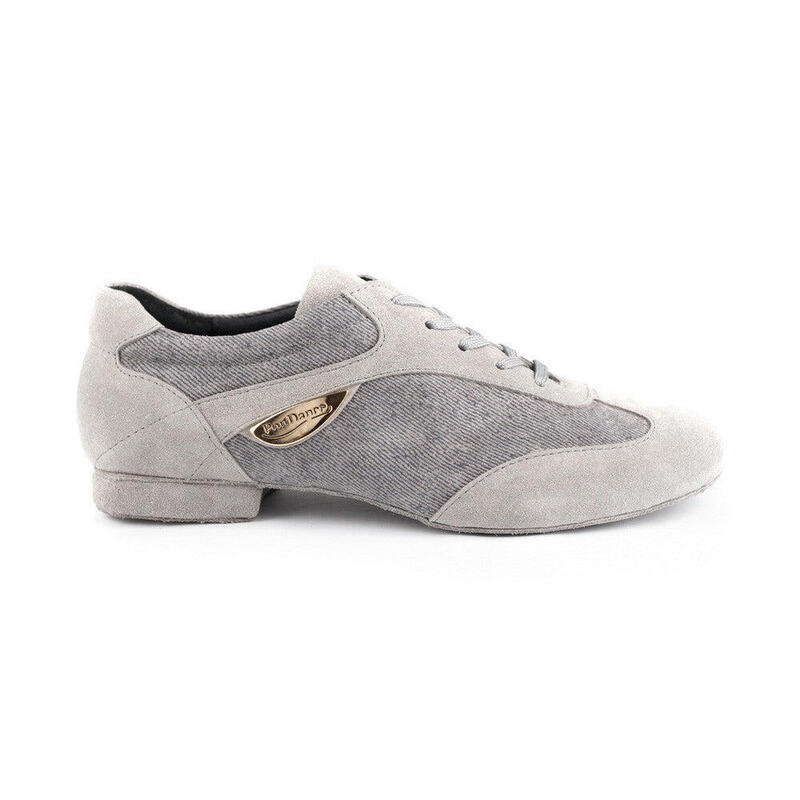 PD07 FASHION Chaussures de danse en gris denim avec semelle en daim