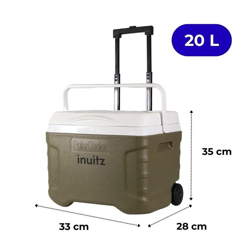 Nevera Portátil con Ruedas INUITZ Compact Roller 20 litros verde