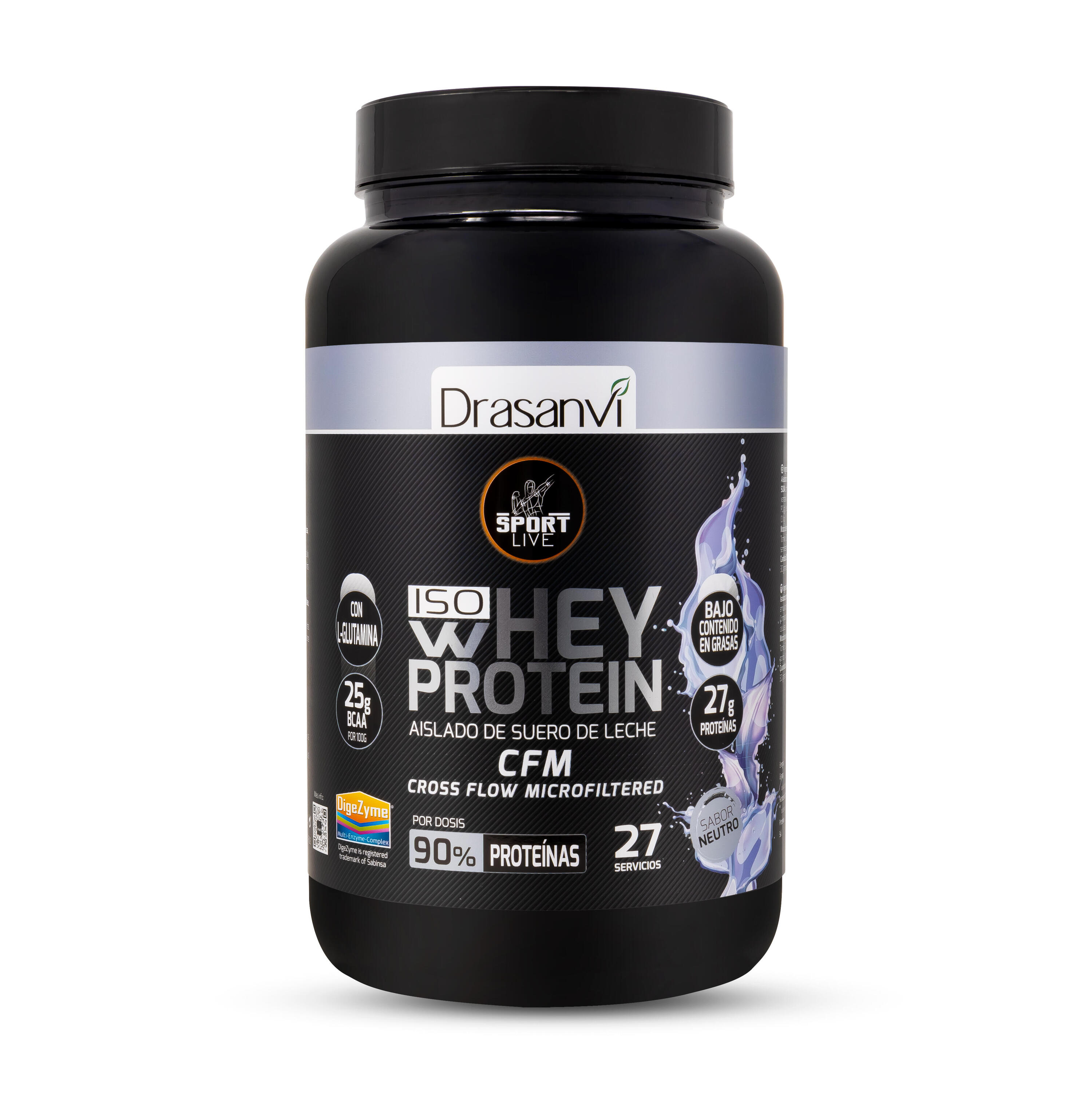 DRASANVI Whey Protein Isolate Sport Live - Sabor Neutro - 800Gr