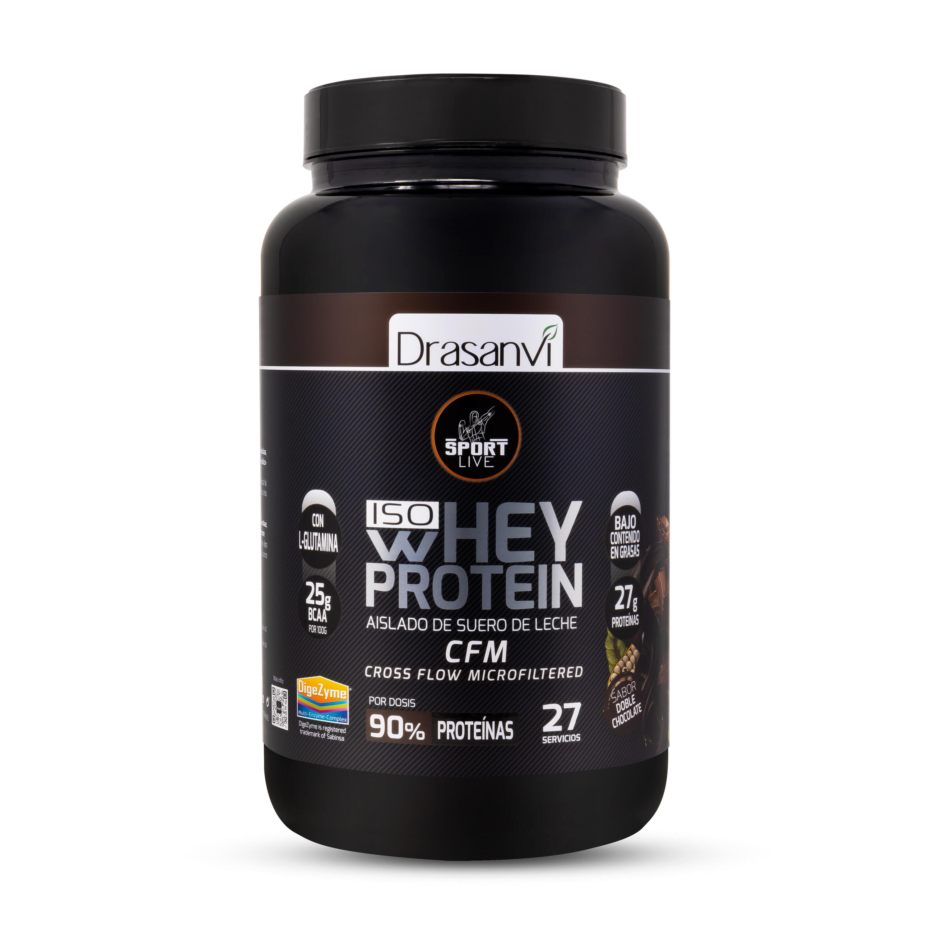 DRASANVI Whey Protein Isolate Sport Live - Duplo Chocolate - 800Gr
