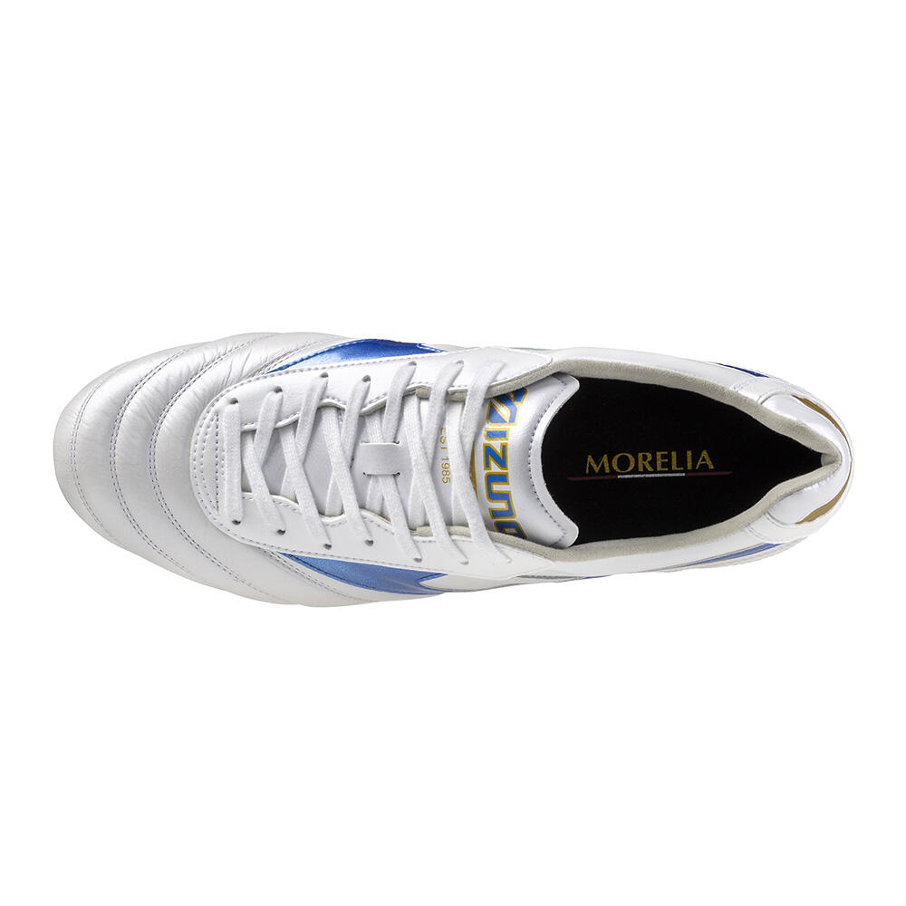 Buty piłkarskie męskie Mizuno Morelia II Elite Md white/laser blue/gold 4/7