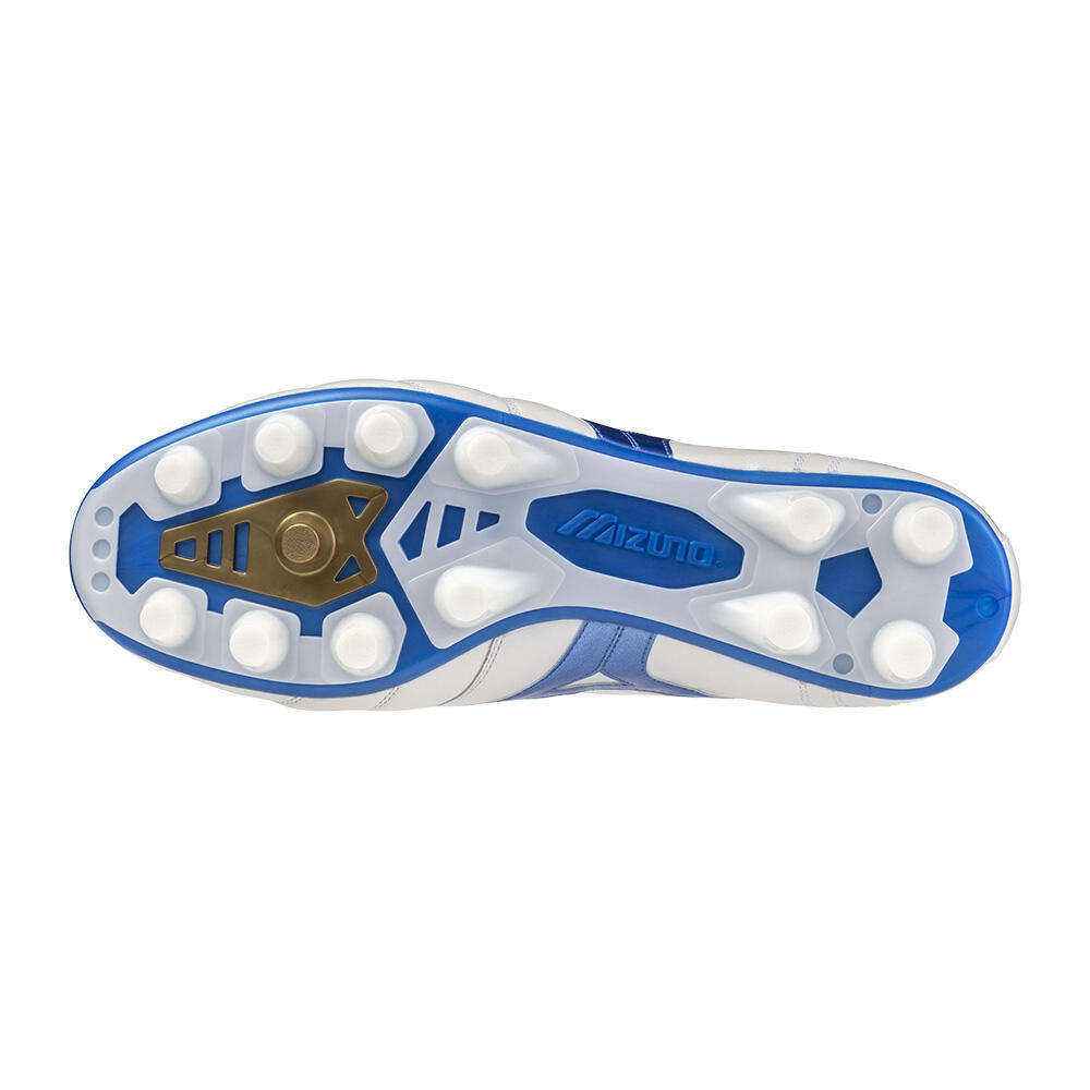Buty piłkarskie męskie Mizuno Morelia II Elite Md white/laser blue/gold 2/7