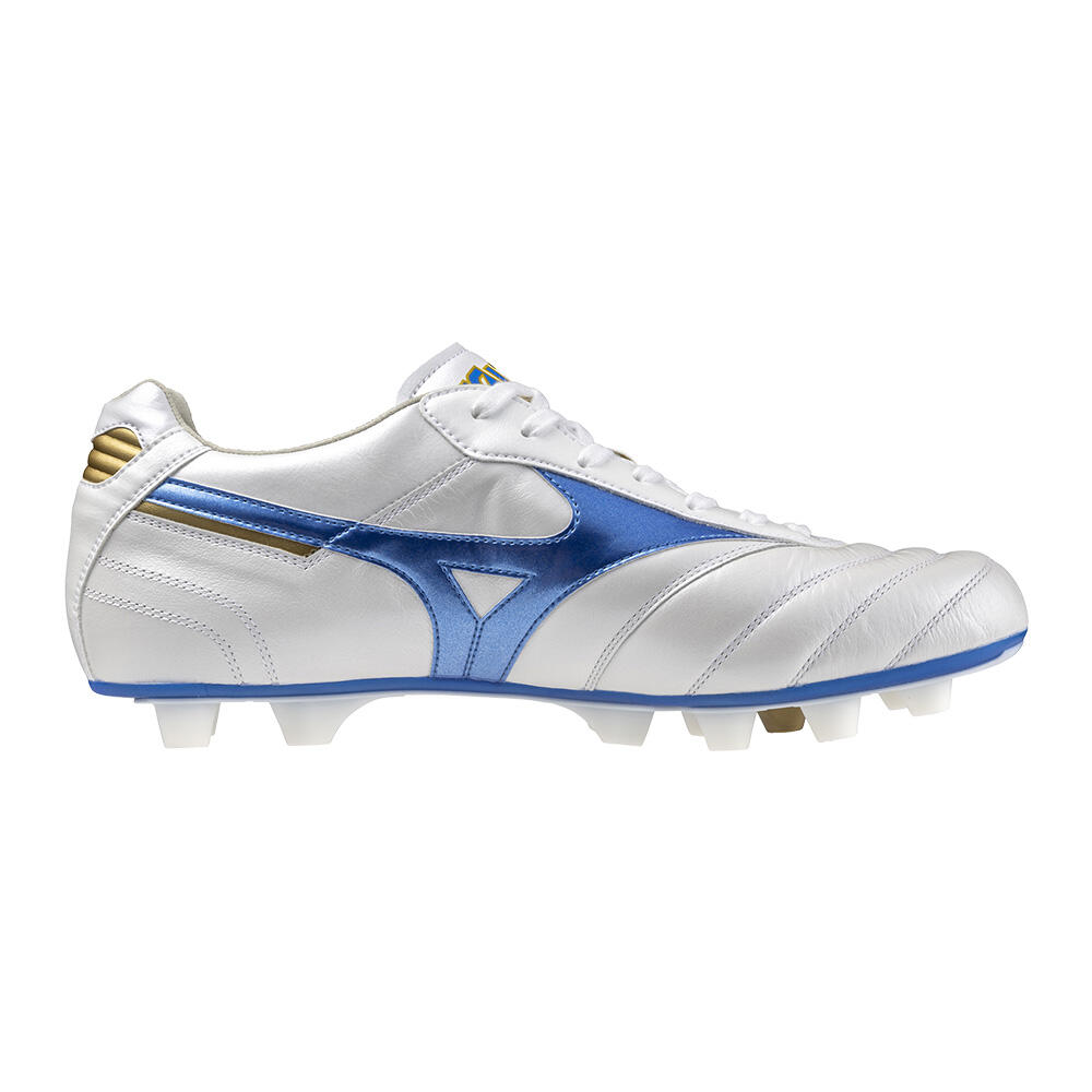 Buty piłkarskie męskie Mizuno Morelia II Elite Md white/laser blue/gold 3/7