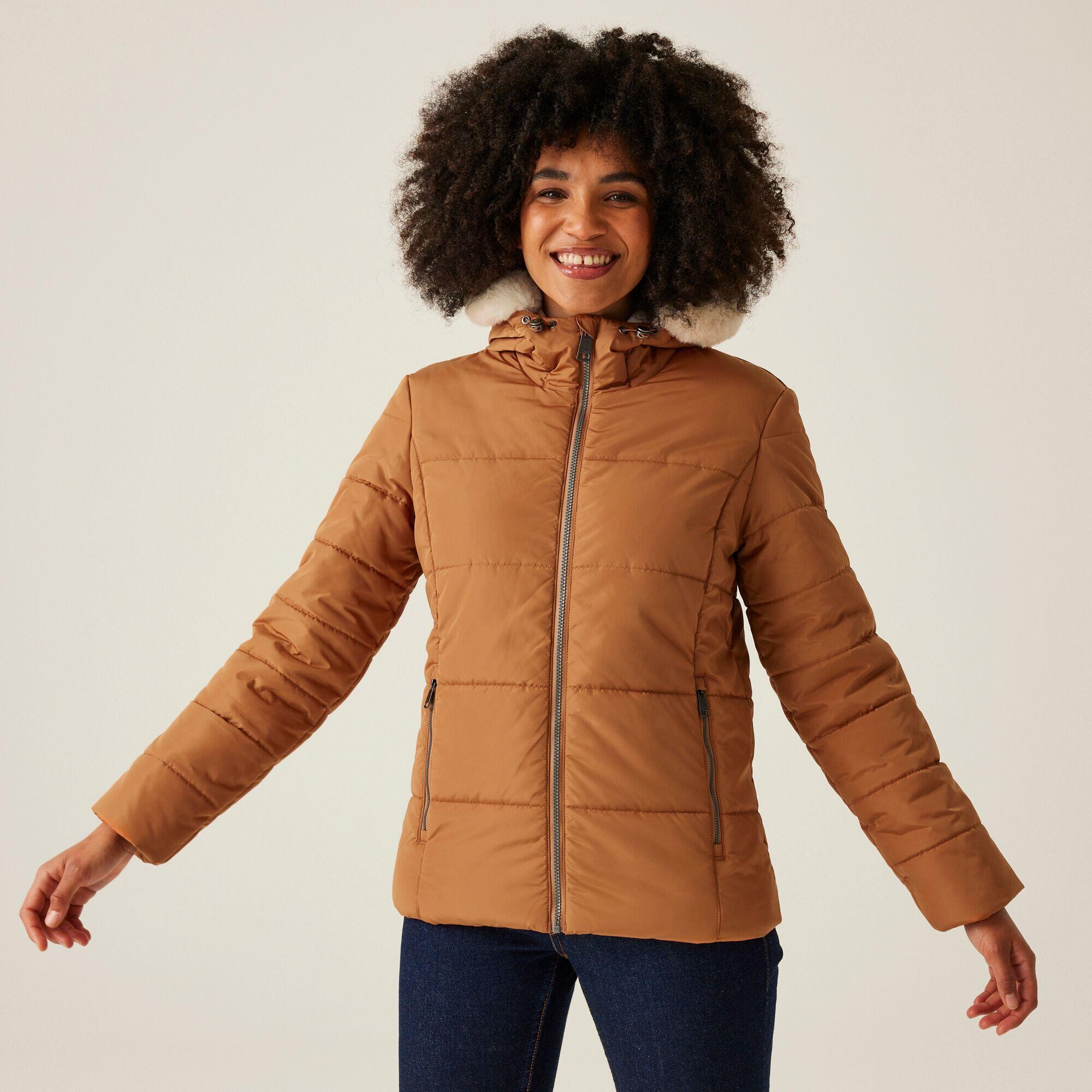 Regatta - Doudoune - Winnie Baffle Fourrure Synthétique Femme - Veste - Marron - Decathlon