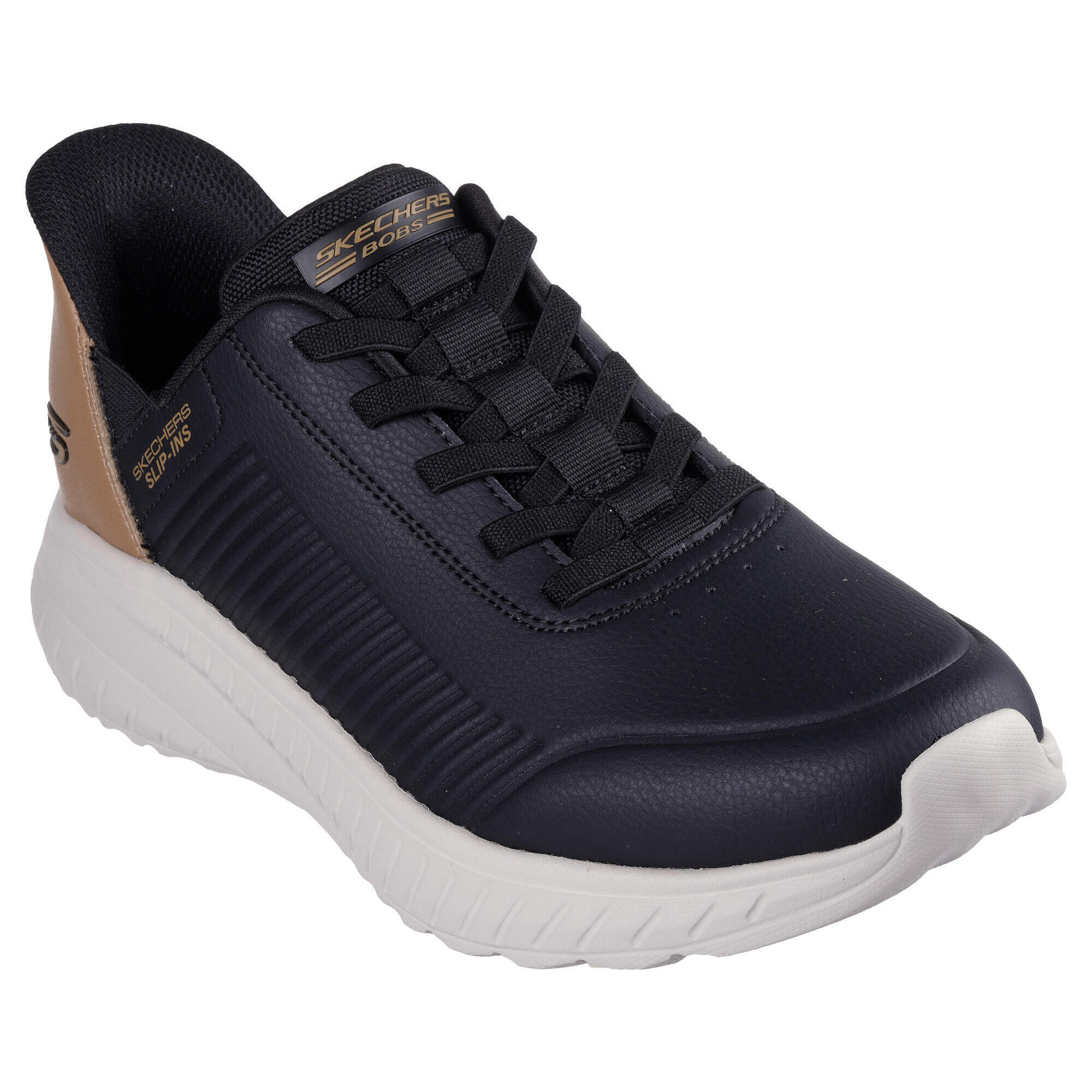 Skechers - Baskets Slip-on Homme Bobs Squad Chaos Heel Preferred Noires - Baskets - Noir - Decathlon