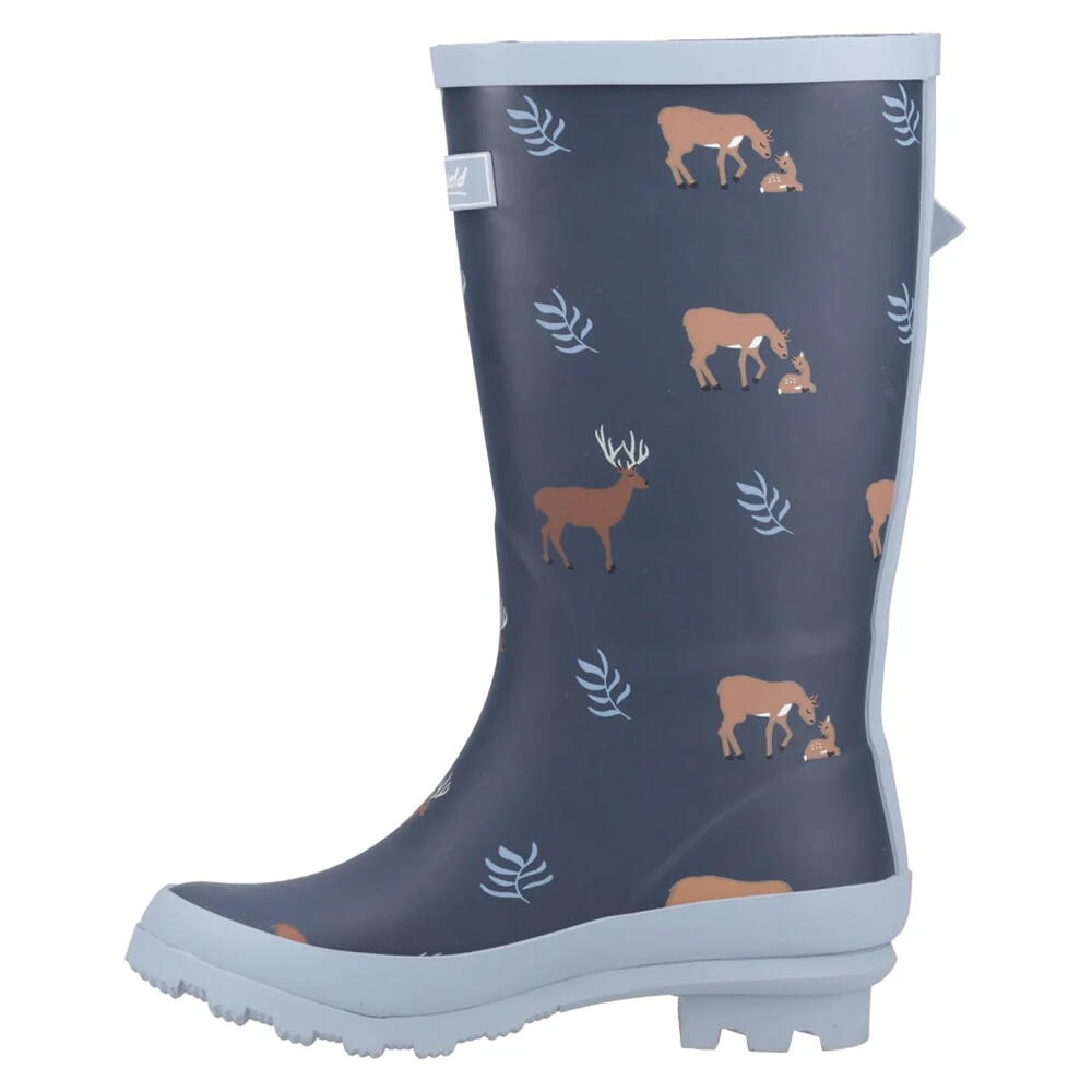 Womens/Ladies Woodland Deer Mid Cut Wellington Boots (Navy) 3/5