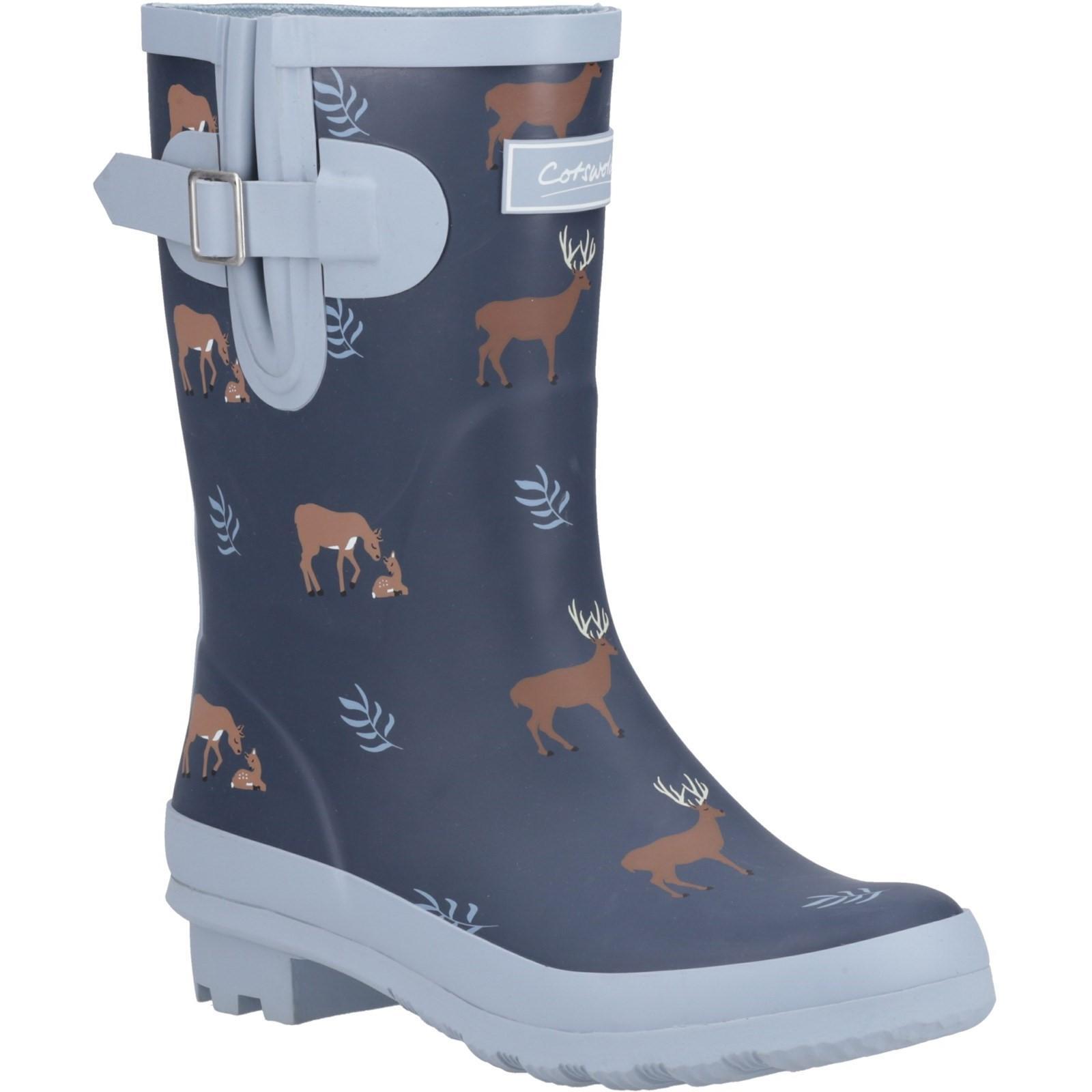 Womens/Ladies Woodland Deer Mid Cut Wellington Boots (Navy) 1/5