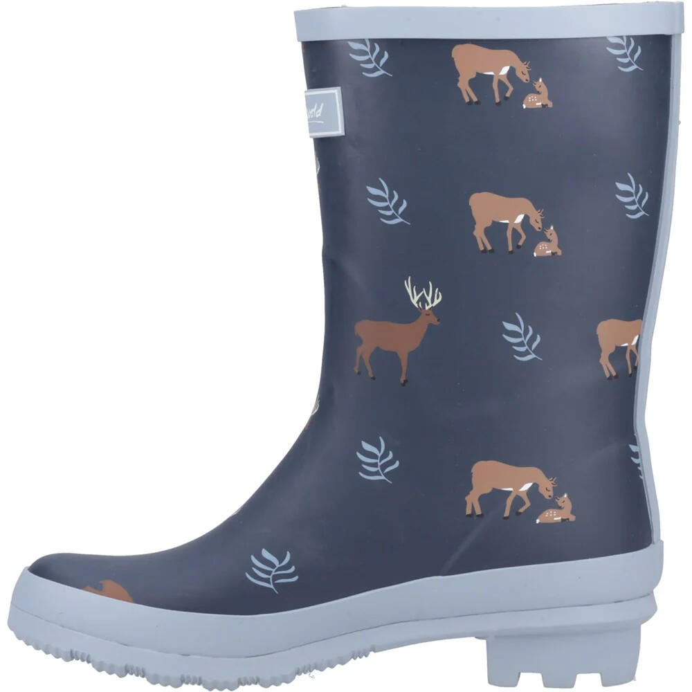 Childrens/Kids Woodland Deer Wellington Boots (Navy) 3/5