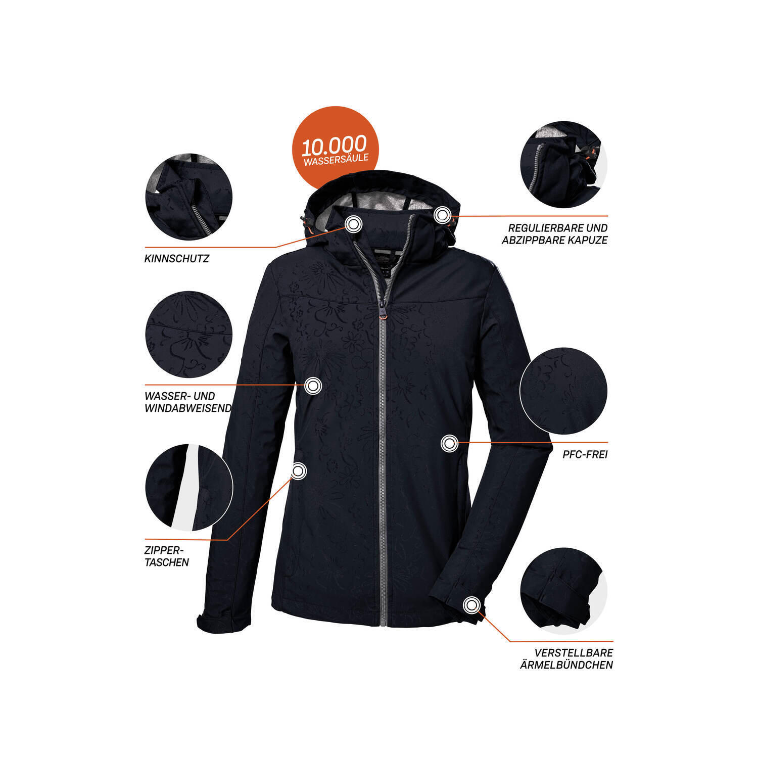 Killtec Softshelljacke Damen mit 10.000mm Wassersäule 5/6
