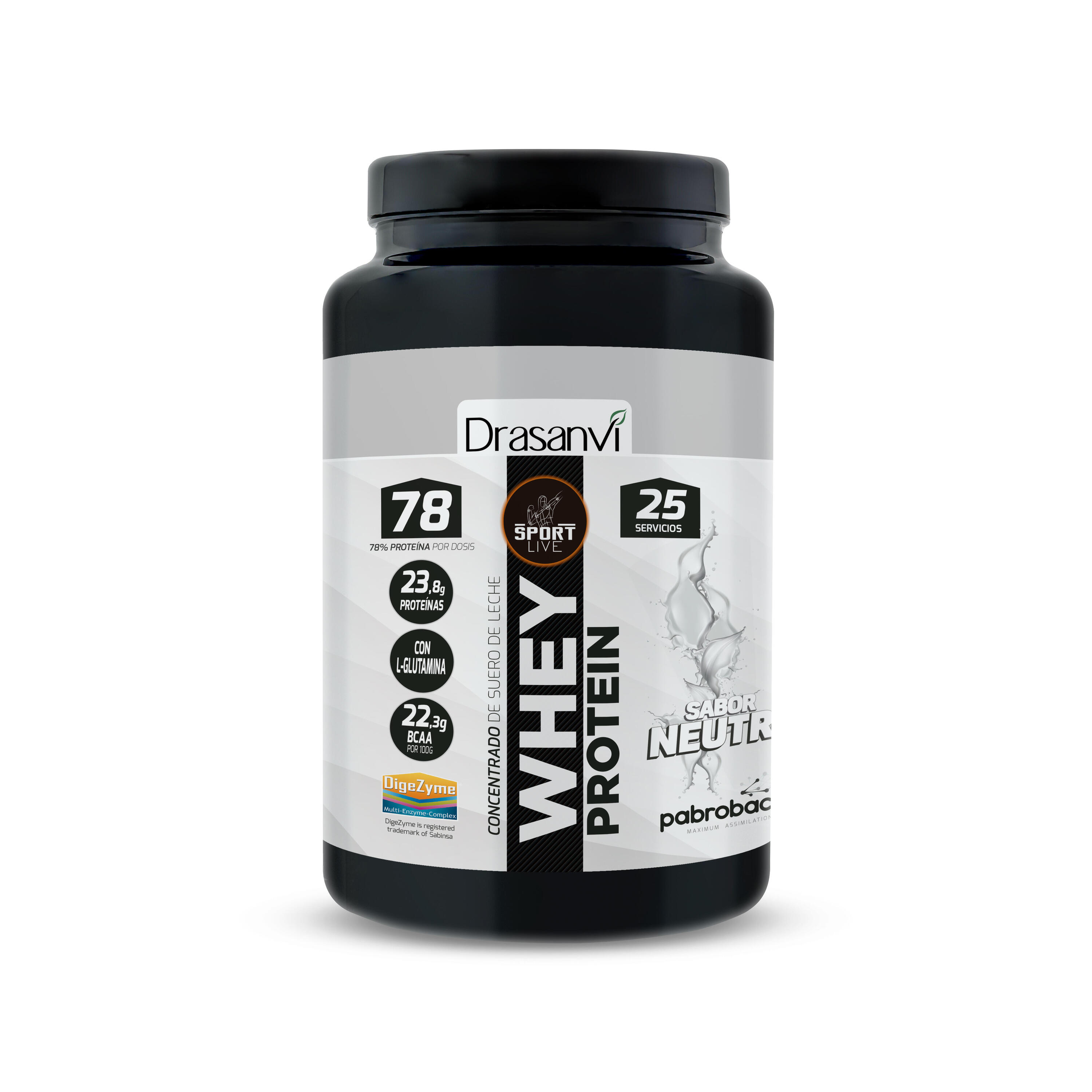 DRASANVI Whey Protein Concentrada Sport Live - Sabor Neutro - 750Gr