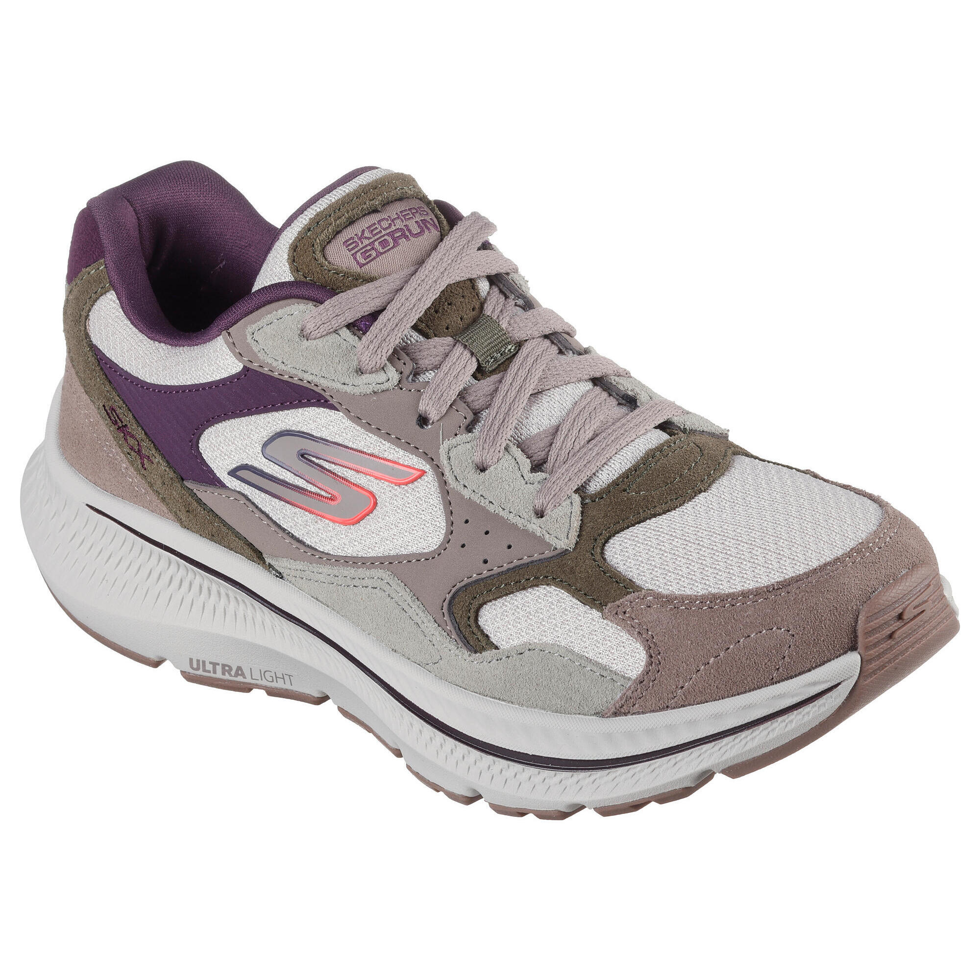 Skechers - Baskets De Course Femme Go Run Consistent 2.0 Retro Stride Beige / Violet - Baskets - Beige|violet - 37 - Decathlon