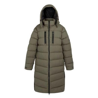 Heren mottere longline gewatteerde jas (krokodil/zwart)