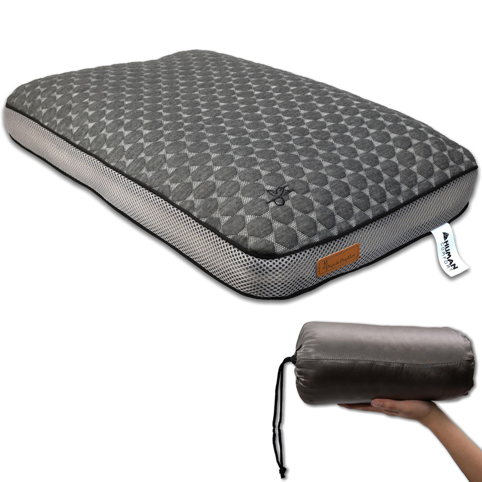 Kopfkissen Brive XL Reise Nacken Kissen Memory Schaum Bambus 60x40 1/5